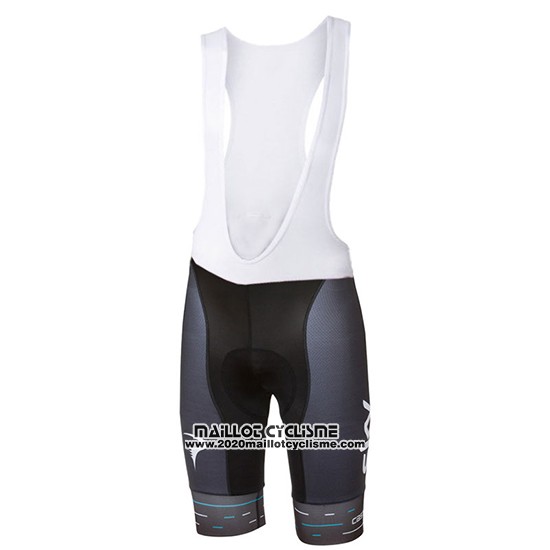 2017 Maillot Ciclismo Sky Noir et Bleu Clair Manches Courtes et Cuissard